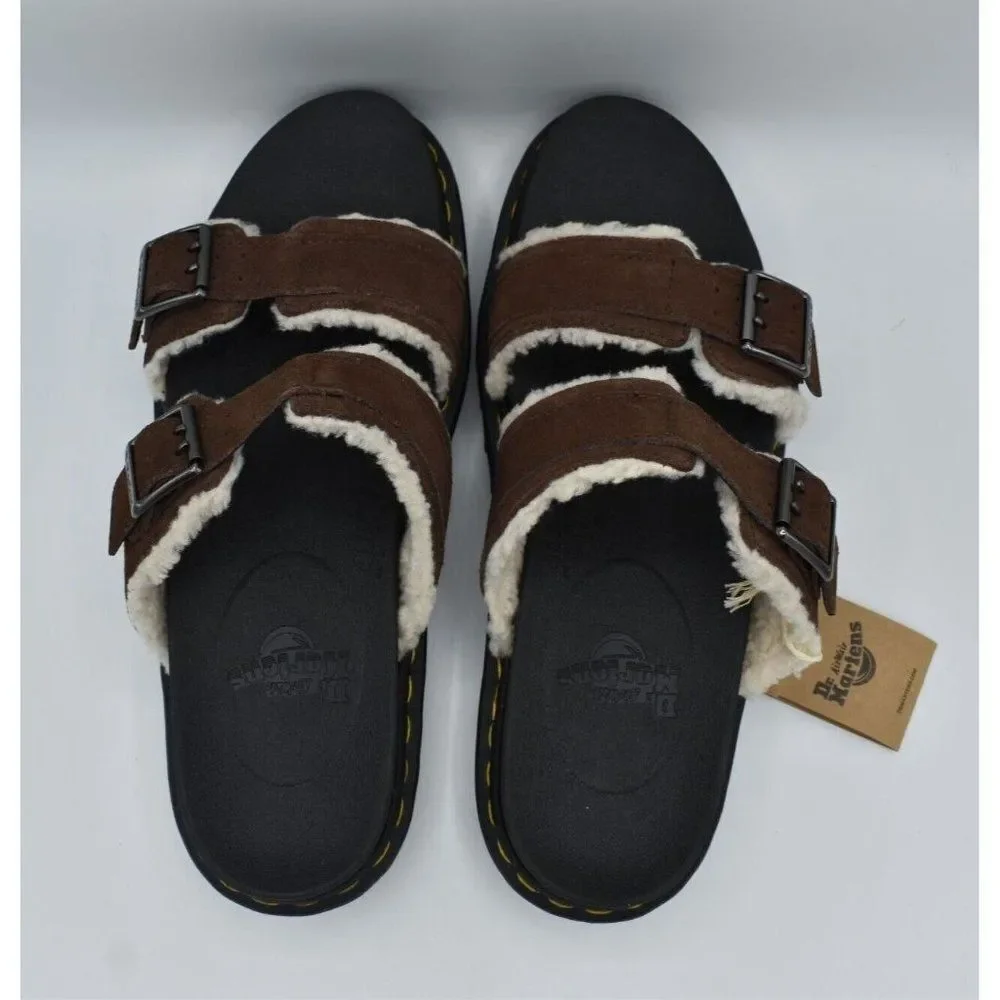Dr Martens‎ Mens Size 12 Myles Brown Suede Buckle Slide Sandals Shoes
